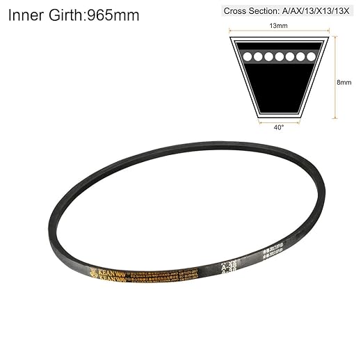 uxcell A38 Drive V-Belts 38" Inner Length 13mm Width 8mm Thick JIS Standard A-Section Rubber Drive Transmission Belt