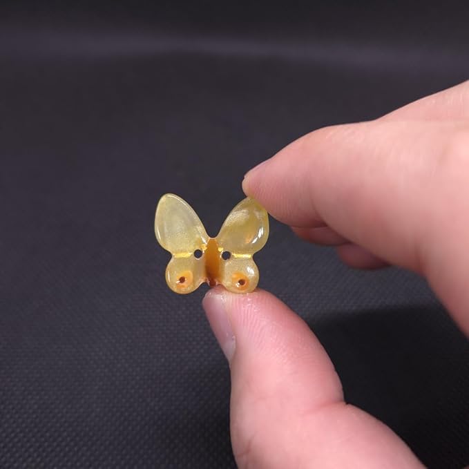 Novelty Yellow Butterfly Shaped Buttons for Crafts,Acetate Button for Clothes,Buttons for Sewing,Button Bulk,Pack of 6
