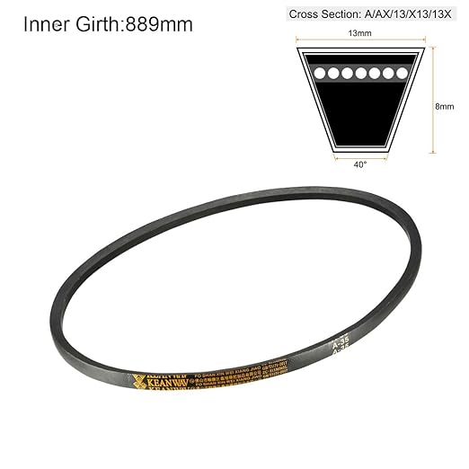 uxcell A35 Drive V-Belts 35" Inner Length 13mm Width 8mm Thick JIS Standard A-Section Rubber Drive Industrial Transmission Belt