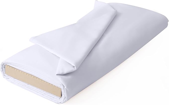 57 Inch 100% Cotton Muslin Fabric, 5Yard Bleached Muslin Linen Fabric by The Yard Suitable for Sewing Embroidery, Garments, Crafts