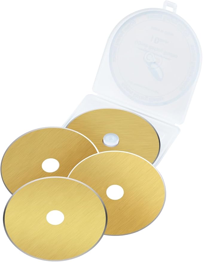 HEADLEY TOOLS Titanium Coated 60mm Rotary Cutter Blades 10 Pack Fits Olfa, Fiskars, Replacement Rotary Blade for Arts Crafts Sewing