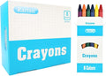 Rarlan Crayons Bulk, 6 Colors, 8 Boxes, 48 Count Crayons