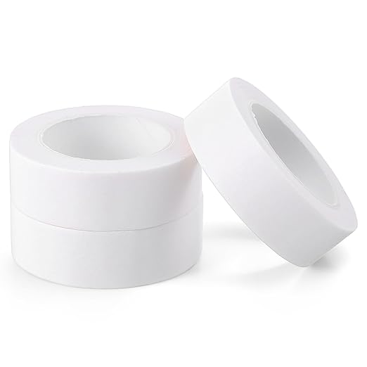 3 Rolls White Painters Tape, Masking Tape, White Washi Tapes Decorative Masking Tapes No Residue Easy Removal for Painting Wall Arts Scrapbooks DIY Crafts