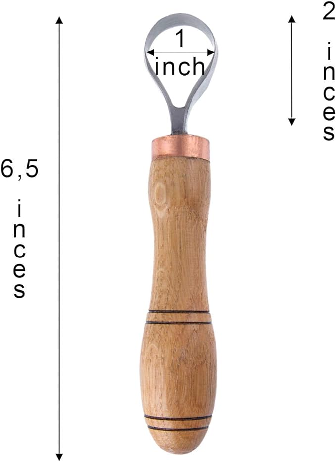 STAMESKY Wood Carving Scorp Knife | Round Carving Tool for Spoons, Bowls, and Cups | Spoon Bowl Carving Tools | Wood Carving for Beginners | Oak Wood Handle with Carbon Steel Blade (1'in Full scorp)