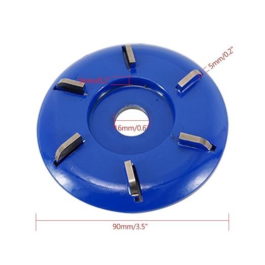 Wood Turbo Carving Disc 6 Teeth for Angle Grinder 4 or 4 1/2" with 5/8" Arbor Upgraded, DIY Wood Carving Tools Cutting Wheel for Fast Sculpting(6 Arc Blade)