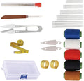 39 Pieces Big Eye Stainless Steel Needles Set, Sewing Kit for Hand Sewing, Embroidery and Quilting Includes Thread, Threader, Thimble, Scissor, Portable Storage Case for Fabric, Denim, Leather