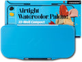 Transon Watercolor Palette Folding with Lid 18wells 2 Mixing Areas and 1 Large Mixing Tray Also for Gouache Acrylic Paint Palette Blue Color