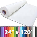 PerkHomy 24" x 1,440" (120') White Kraft Paper Roll for Craft Bulletin Board Paper Art Table Covering Crafting Gift Wrapping Bouquet Packing Parcel 80GSM 55LB (White, 24" x 120')