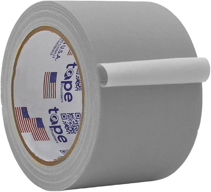 WOD GTC12 Gaffer Tape, Gray Low Gloss Finish Film, 3 inch x 60 ft. Residue Free, Non Reflective Cloth Fabric, Secure Cords, Water Resistant, Photography, Filming Backdrop, Production