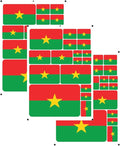 vmcoatdu Burkina Faso Flag Laser Printing Sticker 3 Pcs Decal in Multiple Sizes Stickers (Green Burkina Faso)