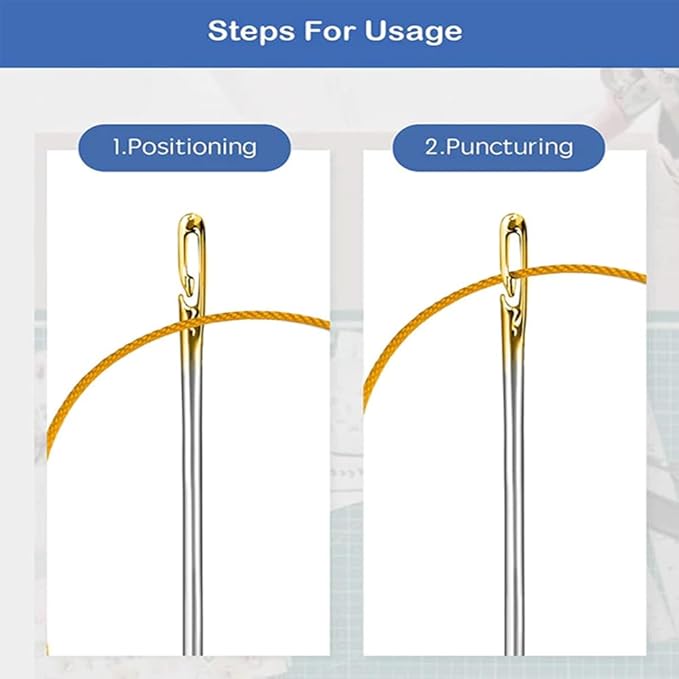 Self Threading Sewing Needles, Embroidery Needles for Hand Sewing, Easy Side Threading high-Level Multi-Size, for DIY, Sewing and Mending, Embroidery, with Wood Case (30)