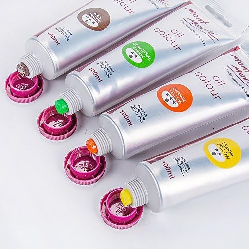 Mont Marte Oil Paint Premium, 3.4 US fl.oz (100ml) Tube, Vermilion, Heavy Body Paint, Artist Quality, Good Coverage, Excellent Tinting Strength, Ideal for Painting Canvas