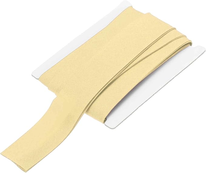 MECCANIXITY 1 Inch Double Fold Bias Tape Continuous Bulk Cotton Bias Tape for Sewing Seaming Quilting Hemming Binding Crafts (Lemon Yellow 6 Yards)