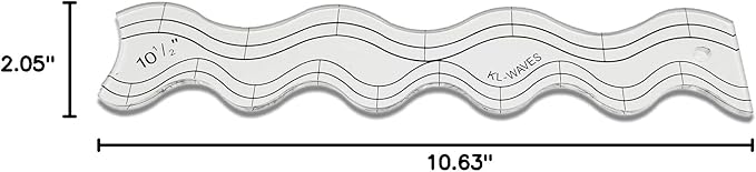 YICBOR Wave Edge Quilting Ruler Template - Clear Wave Quilter's Ruler for Domestic Sewing Machine