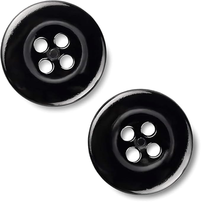 100 Pcs Black Pant Buttons 0.7 inch Industrial Buttons for Sewing 27L 4 Hole Sewing Round Plastic Replacement Bulk Ideal for Pant Uniform Pants Jeans Jacket Skirt Shorts Craft DIY Art Decorative