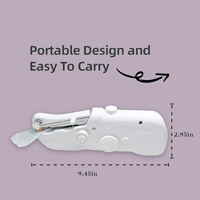 Hand-held sewing machine, mini portable fast electric sewing machine, easy for beginners and adults to use, hand-held sewing device for fast sewing is suitable for DIY home travel.