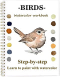 Watercolor Workbooks with Sketches, Beginner Friendly Water Coloring Book Watercolor Paint Set Art Crafts Painting Kit Gift for Adults, Any Level Artist (Birds, Without Paint Set)