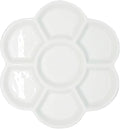 7 Wells Ceramic Paint Palette - Porcelain Watercolor Paint Palette Tray Mixing Flower Palette Tray for Watercolor Gouache Painting,Round,Arts & Crafts Accessories(4.5inch)