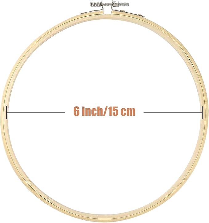 12 Pieces 6 Inch Embroidery Hoops Adjustable Wooden Circle Cross Stitch Hoop Ring for Embroidery, Art Craft Handy Sewing and Christmas Decoration
