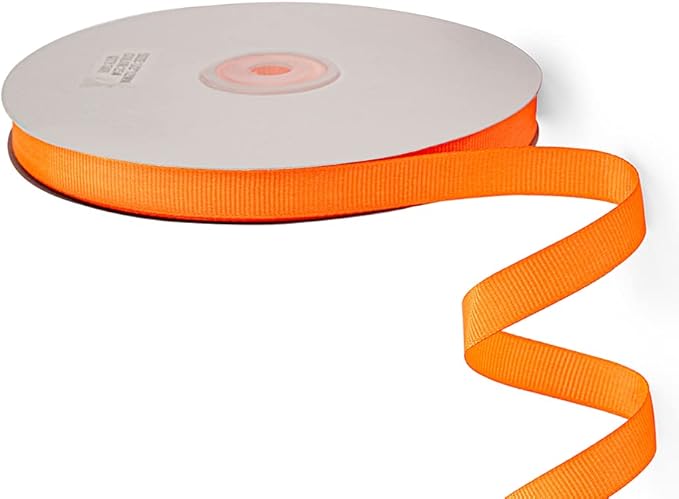 LIUYAXI 1/2" X 50 Yards Solid Orange Grosgrain Ribbon, Perfect for Crafts, Wedding Decor, DIY Hair Accessories, Sewing, Gift Package Wrapping and More