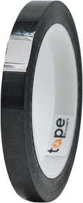 MAT Metalized Polyester Mylar Film Tape, Black - 1/2 inch x 72 yds. Decor Tape for Detailing Accent Wall, Graphic Arts, Car and Boat Trim - Vibrant Mirror Like Finish
