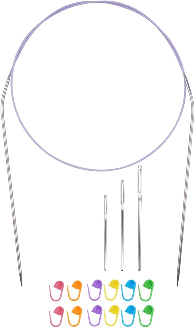 Circular Knitting Needles 32inches/80cm,Size US 0(2mm) Stainless Steel Round Knitting Needles for Handmade Knitting DIY