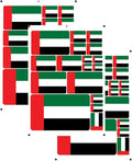 vmcoatdu United Arab Emirates Flag Laser Printing Sticker 3 Pcs Decal in Multiple Sizes Stickers (Red United Arab Emirates)