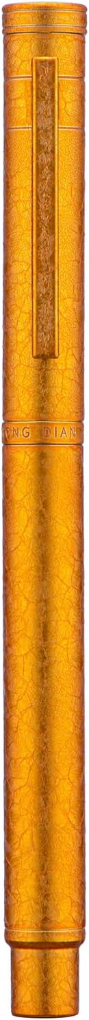 Hongdian 1851 Forest Fountain Pen Golden Ice Flowers, Fine Nib Classic Design with Converter and Metal Pen Case