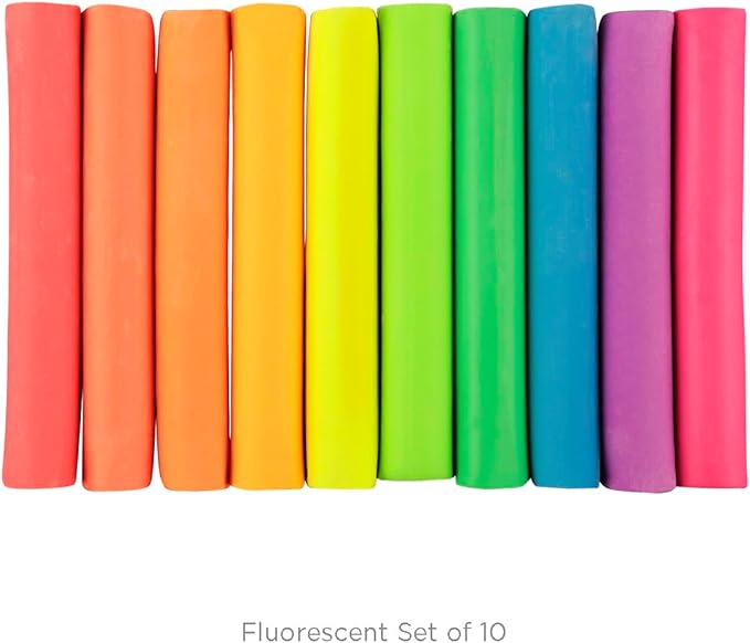 Soho Urban Artist Soft Pastels Set of 10 Bright Fluorescent Neon Colors, Vibrant Pastel Sticks for Art, Drawing, Blending, Layering, Shading