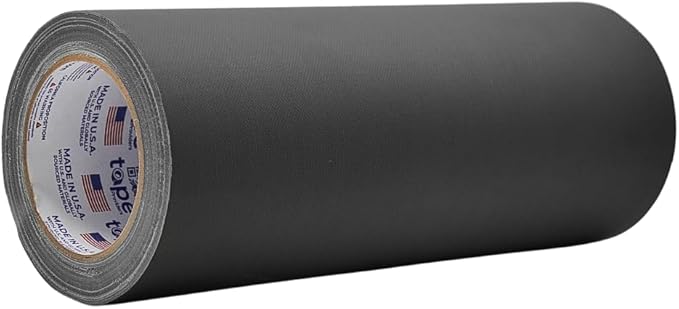 WOD GTC12 Gaffer Tape, Black Low Gloss Finish Film, 12 inch x 60 ft. Residue Free, Non Reflective Cloth Fabric, Secure Cords, Water Resistant, Photography, Filming Backdrop, Production