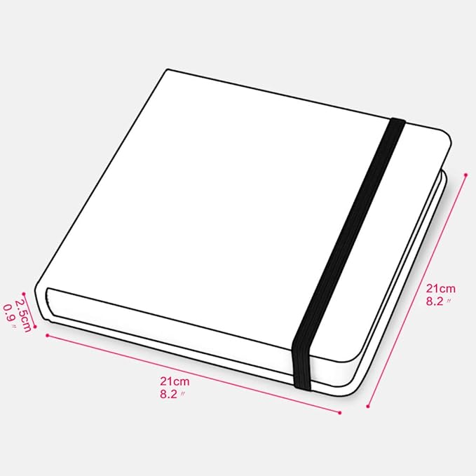 Mifuner Square 8.2x 8.2 165gsm Colored pencil paint Journal Hardbound 128pgs（64 Sheets Front Back Cold Pressed） Travel for Colored Pencil Sketch Doodles Handmade Cloth Cover Notebook Chrysanthemum