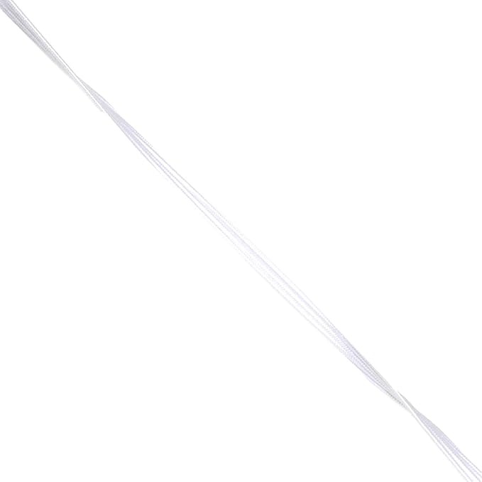 Mandala Crafts 3mm 50 Yds Roll of White Elastic Bands for Sewing - 1/8 Flat Elastics Cord - 1 8 Inch Braided Stretch Straps for Crafting