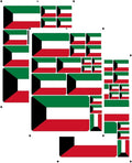vmcoatdu Kuwait Flag Laser Printing Sticker 3 Pcs Decal in Multiple Sizes Stickers (Green Kuwait)