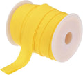 MECCANIXITY 1 Inch Double Fold Bias Tape Polyester Continuous Bulk Bias Tape for Sewing,Seaming Quilting Hemming Binding Crafts (Yellow 25 Yards)