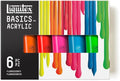 Liquitex BASICS Acrylic Paint Set 6x118ml (4-oz), Fluorescent