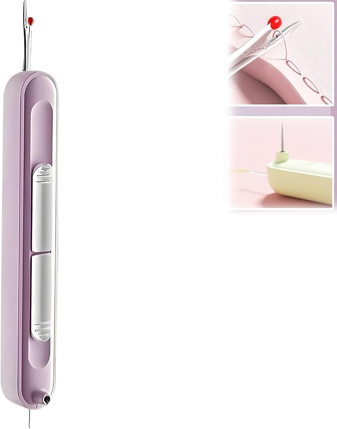 2 in 1 Needle Threader Seam Ripper: Upgraded Automatic Sewing Machine Opening Machine Quilting Supplies Sewing Kit Rapid Sewing Machine Circular Sewing Machine (Purple)