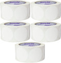 ChromaLabel 2 Inch Circle Sticker Labels, Easy to Write On Round White Stickers, Permanent Adhesive Blank Stickers for Labeling - 500 Sticky Dots per Roll, White - Case of 5
