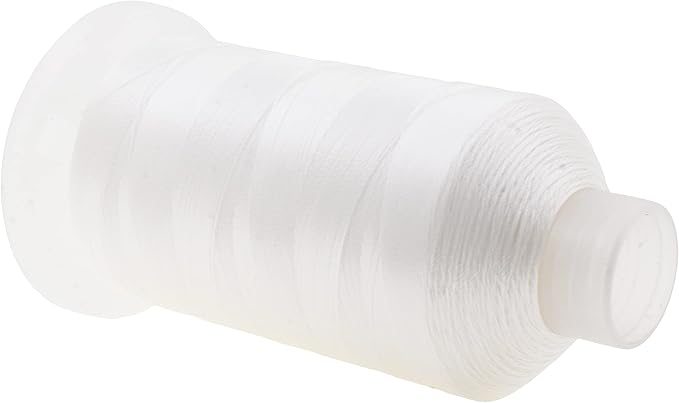 Mandala Crafts White Heavy Duty Thread - 1500 Yds Tex 90 Bonded Polyester Threads for Sewing Drapery, Jeans, Leather, Hair, Outdoor Marine Upholstery