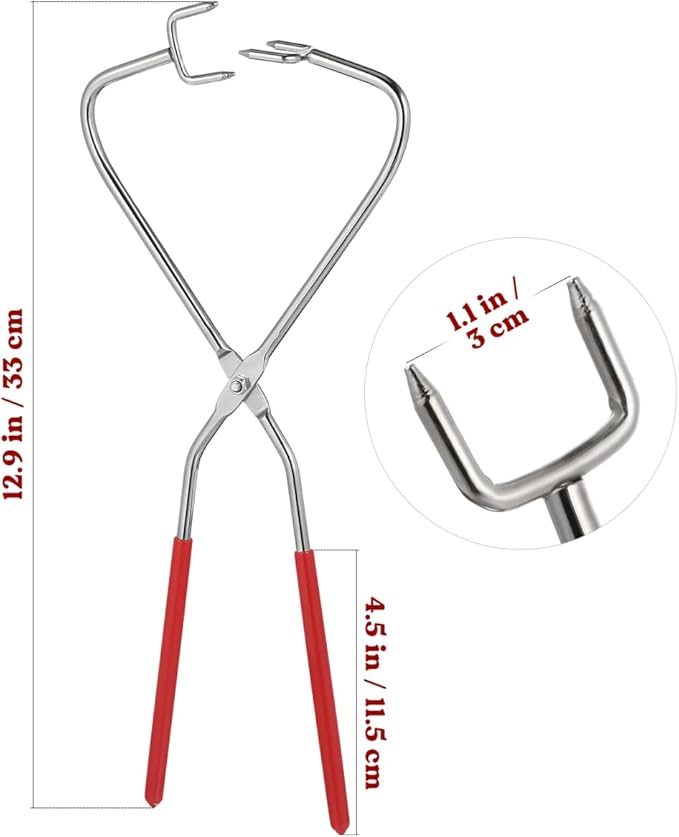 Dipping Tongs for Pottery, Stainless Steel Clay Sculpting Tools with Rubber Grip, Pottery Glazing Tools for Ceramic, Polymer Clay & Studio Use