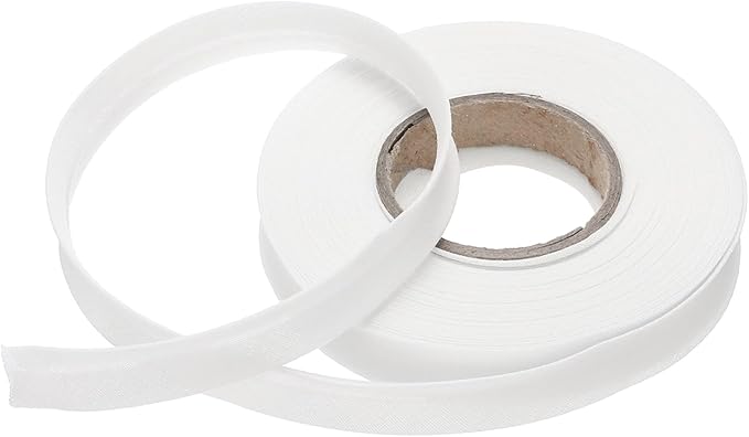 MECCANIXITY 1/2 Inch Single Fold Bias Tape Polyester Continuous Bulk Bias Tape for Sewing,Seaming Quilting Hemming Binding Crafts (White 10 Yards)