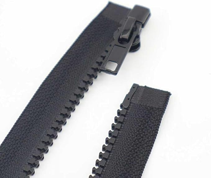 #5 17 Inch Separating Jacket Zippers 2PCS Plastic Bulk Zippers for Coats Sewing Crafts, Black YIGUANXIN