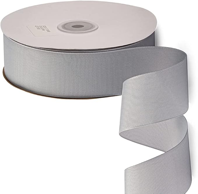 LIUYAXI 1-1/2" X 50 Yards Solid Silver/Grey Grosgrain Ribbon, Perfect for Crafts, Wedding Decor, DIY Hair Accessories, Sewing, Gift Package Wrapping and More