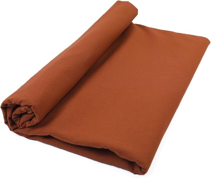 Brown Cotton Fabric for Sewing 59 Inch Wide Natural 100% Cotton Poplin Fabric by The Yard Soft Embroidery Cotton Material Apparel Cloth (Brown, 2 Yard)