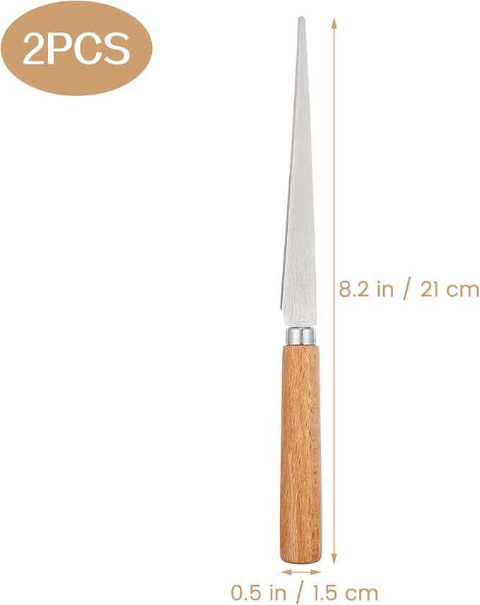 2PCS Wooden Handle Fettling Knife - Craft Art Tools for Pottery/Sculpting/Ceramic/Polymer Clay Modeling
