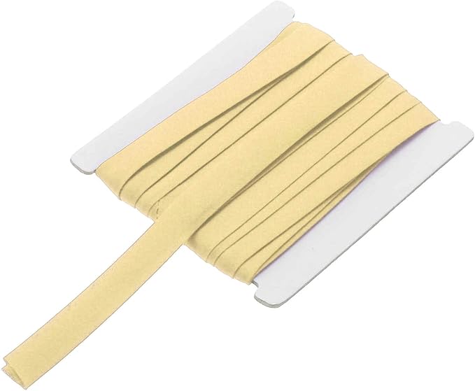 MECCANIXITY 1/2 Inch Double Fold Bias Tape Continuous Bulk Cotton Bias Tape for Sewing Seaming Quilting Hemming Binding Crafts (Lemon Yellow 6 Yards)