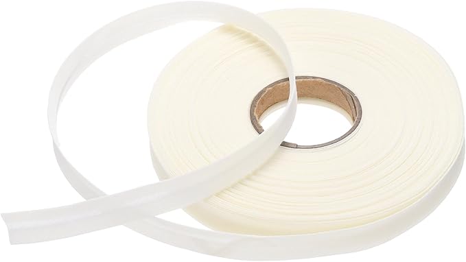 MECCANIXITY 1/2 Inch Single Fold Bias Tape Polyester Continuous Bulk Bias Tape for Sewing,Seaming Quilting Hemming Binding Crafts (Beige 25 Yards)