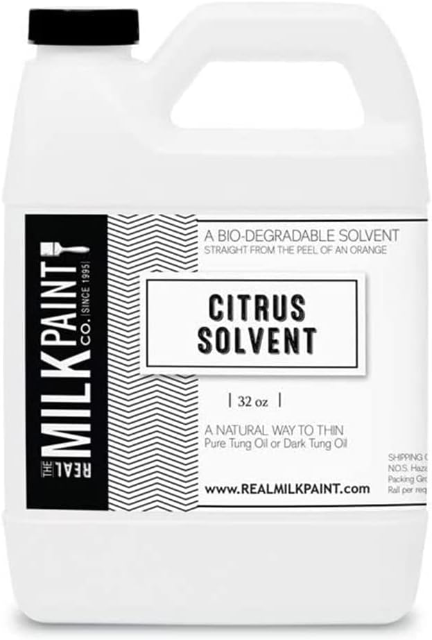 Real Milk Paint, Orange Peel Oil, Natural Alternative to Odorless Mineral Spirits, Paint Thinner, Degreaser, Brush Cleaner, 32 oz.