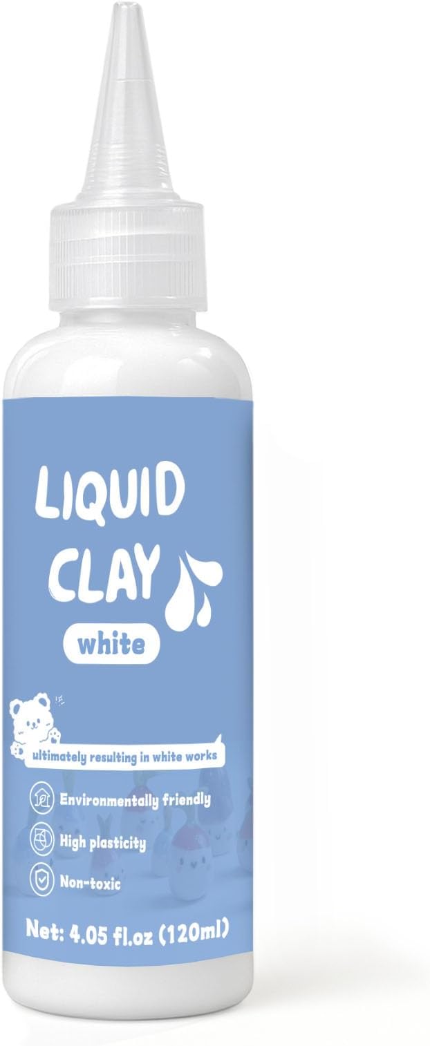 Liquid Polymer Clay White 4.2oz, Liquid Clay for Polymer Clay Oven-Bake, for DIY Enthusiasts, Easy to Shape & Multi-Mold Compatible
