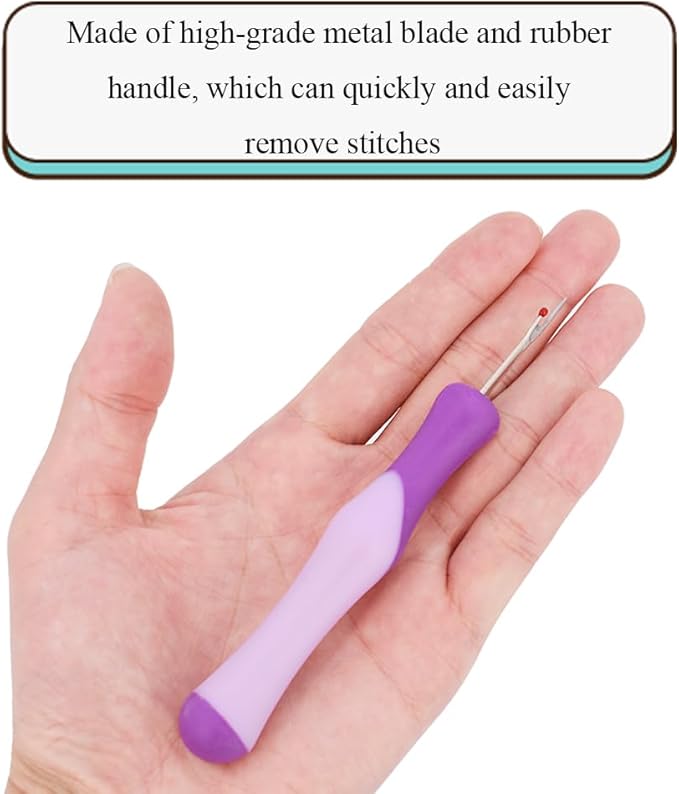 HAHIYO 5.3Inches 2PCs Purple Rubber Seam Ripper Ergonomic Grip Thread Stitch Remover Tool Sewing Stitch Cutter Thread Ripper Unpicker Sewing Accessory&Supply for Crafting Notions Quilting Sewing Hem