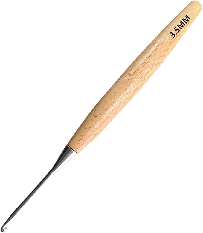 Beech Wood Crochet Hooks,3.5mm Ergonomic Handle Crochet Hook Hand DIY Comfortable Smooth Long  Crochet Needle for Crocheting Yarn and Beginners,Experienced Crochet Lovers
